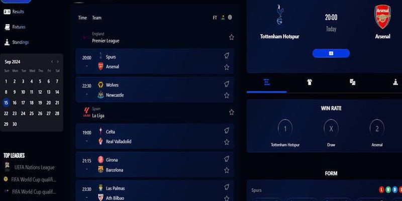 Livescore bóng đá giải đấu